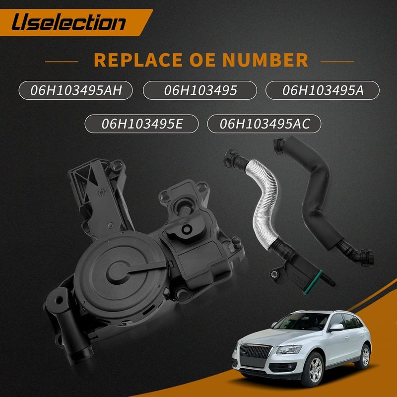 Uselection 06H103495AB PCV Valve Engine Crankcase Vent Oil Separator Breather Hose 3-Piece Compatible for Audi A3 A4 A5 Q5 TT VW Beetle CC Jetta Passat Tiguan 1.8 2.0TSI 06H103495A 06H103495AH 06H103495AC - Image 3